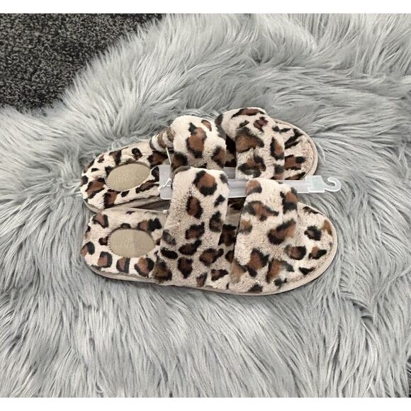Women's Royal Leopard Slide Slippers - Stars Above Brown Size‎ 10 - Picture 2 of 3